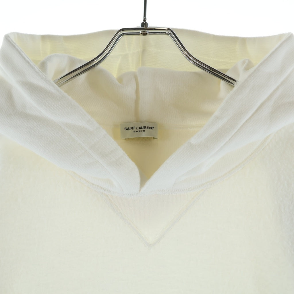 SAINT LAURENT PARIS(サンローランパリ) ロゴプリント インサイドアウト プルオーバー スウェット パーカー フーディ ホワイト 729852 レディース