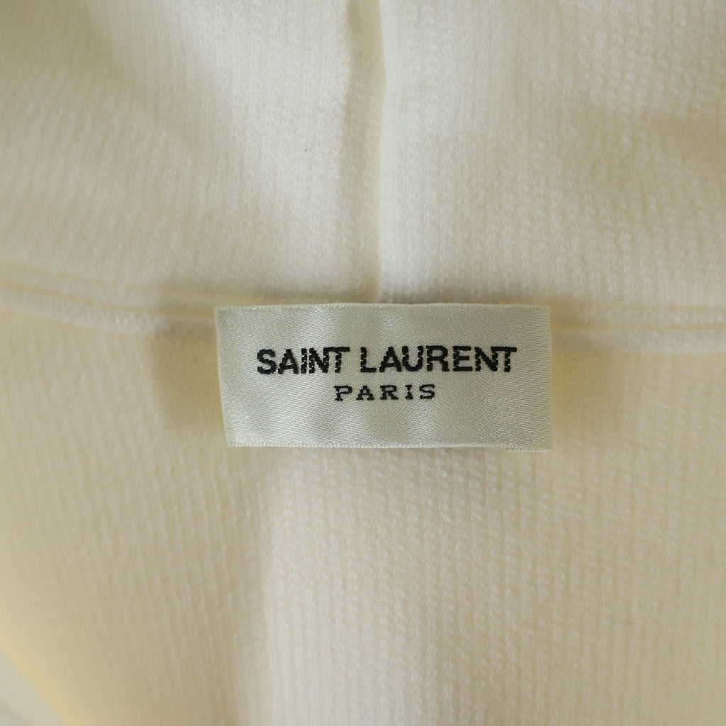 SAINT LAURENT PARIS(サンローランパリ) ロゴプリント インサイドアウト プルオーバー スウェット パーカー フーディ ホワイト 729852 レディース