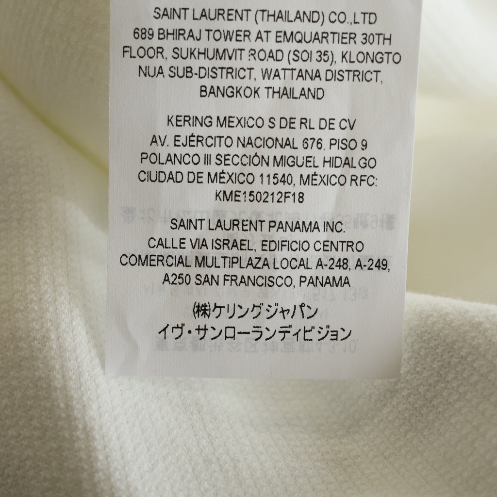 SAINT LAURENT PARIS(サンローランパリ) ロゴプリント インサイドアウト プルオーバー スウェット パーカー フーディ ホワイト 729852 レディース