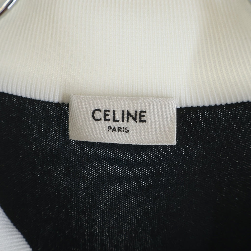 CELINE(セリーヌ) トラックスーツ トリオンフロゴ刺繍 ダブルフェイスジャージー ジップアップ ジャケット ブラック RV18L121O.38AW レディース