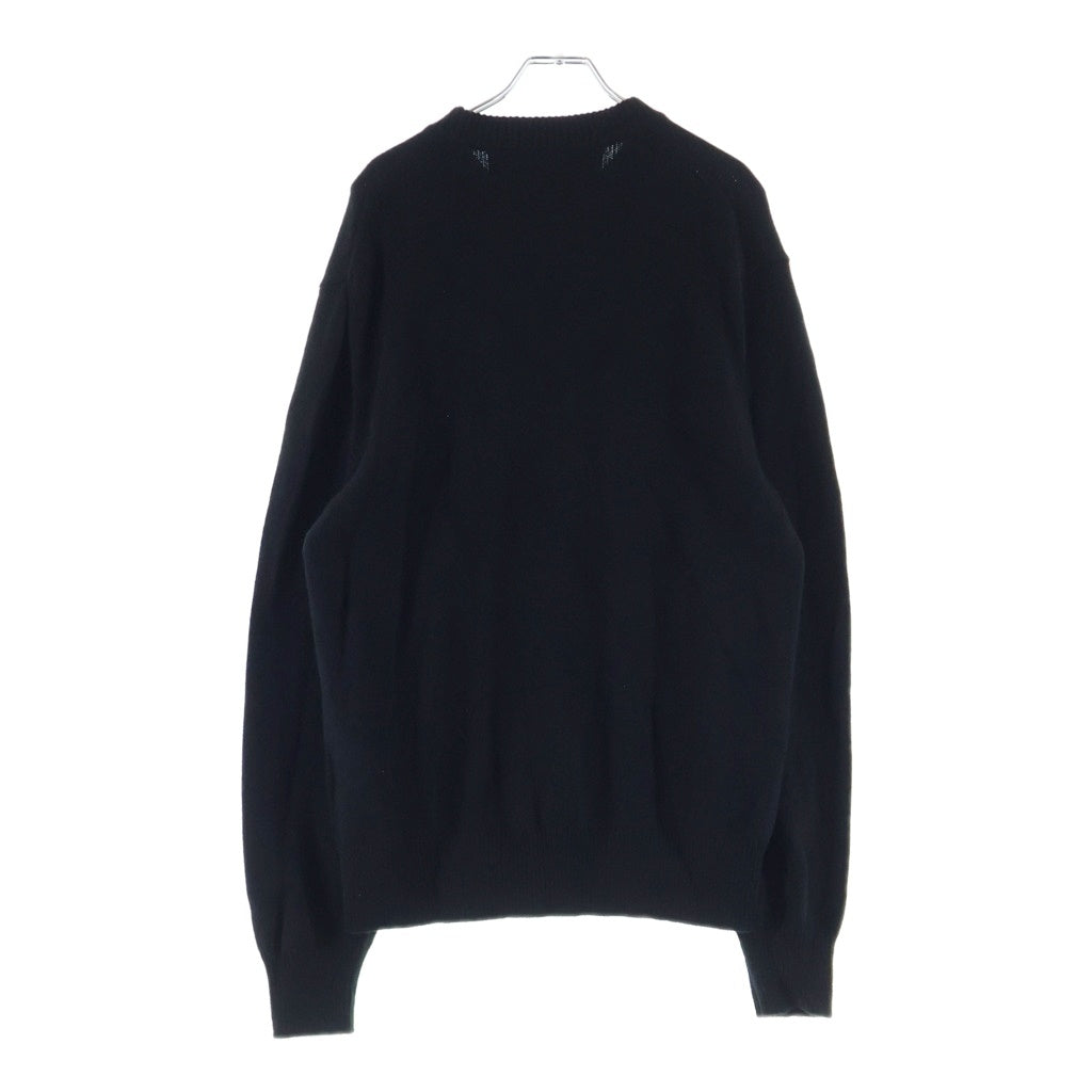 GIVENCHY(ジバンシィ) 23SS カレッジロゴ刺繍 クルーネック カシミヤ混 ウール 長袖 ニット セーター ブラック BM90KX4YC6 レディース