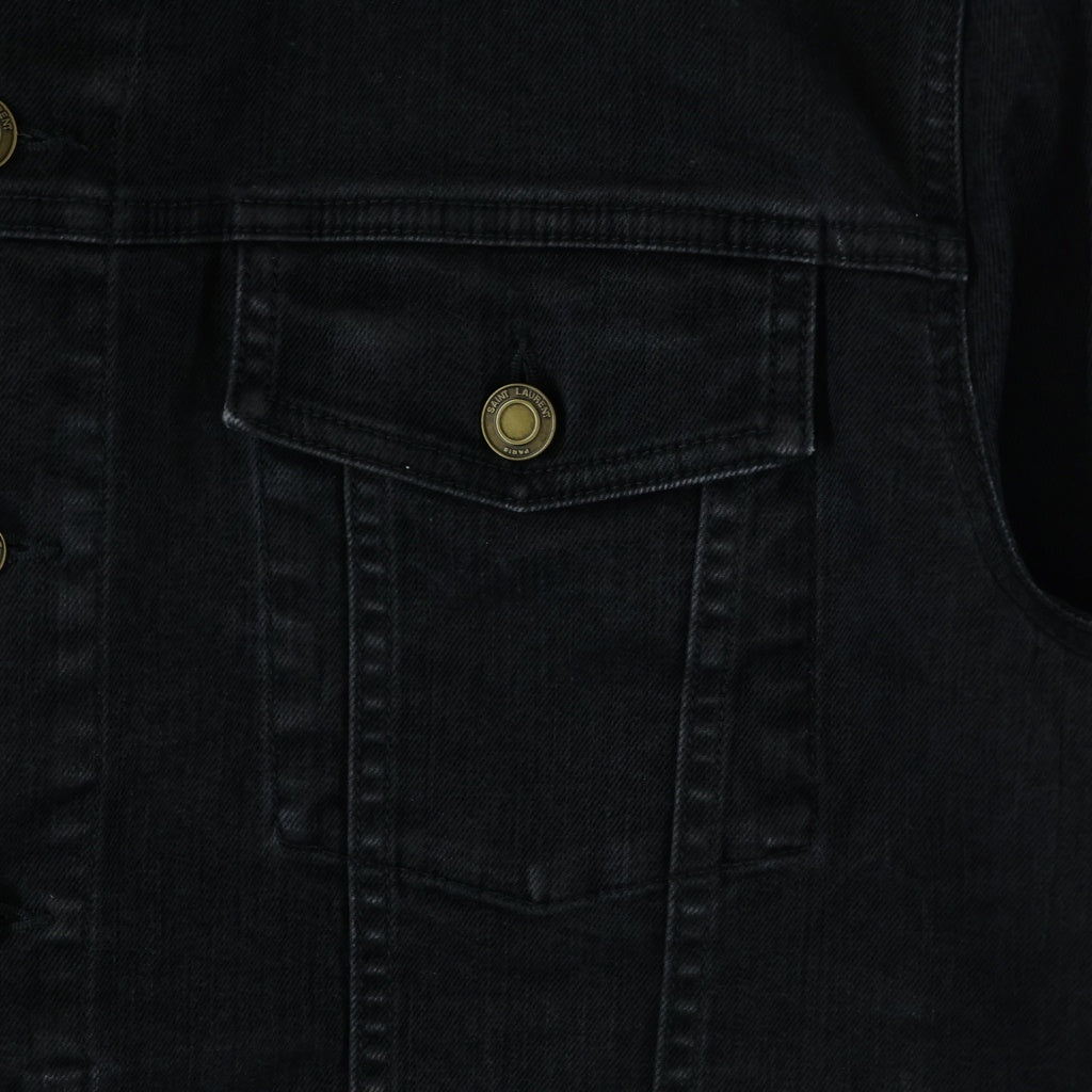 SAINT LAURENT PARIS(サンローランパリ) デニム トラッカージャケット ブラック 597064