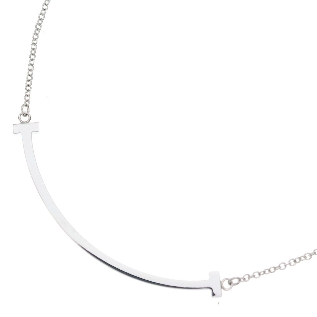 TIFFANY & Co.(ティファニー) Tスマイル スモール ネックレス ペンダント チェーン シルバー 750WG レディース