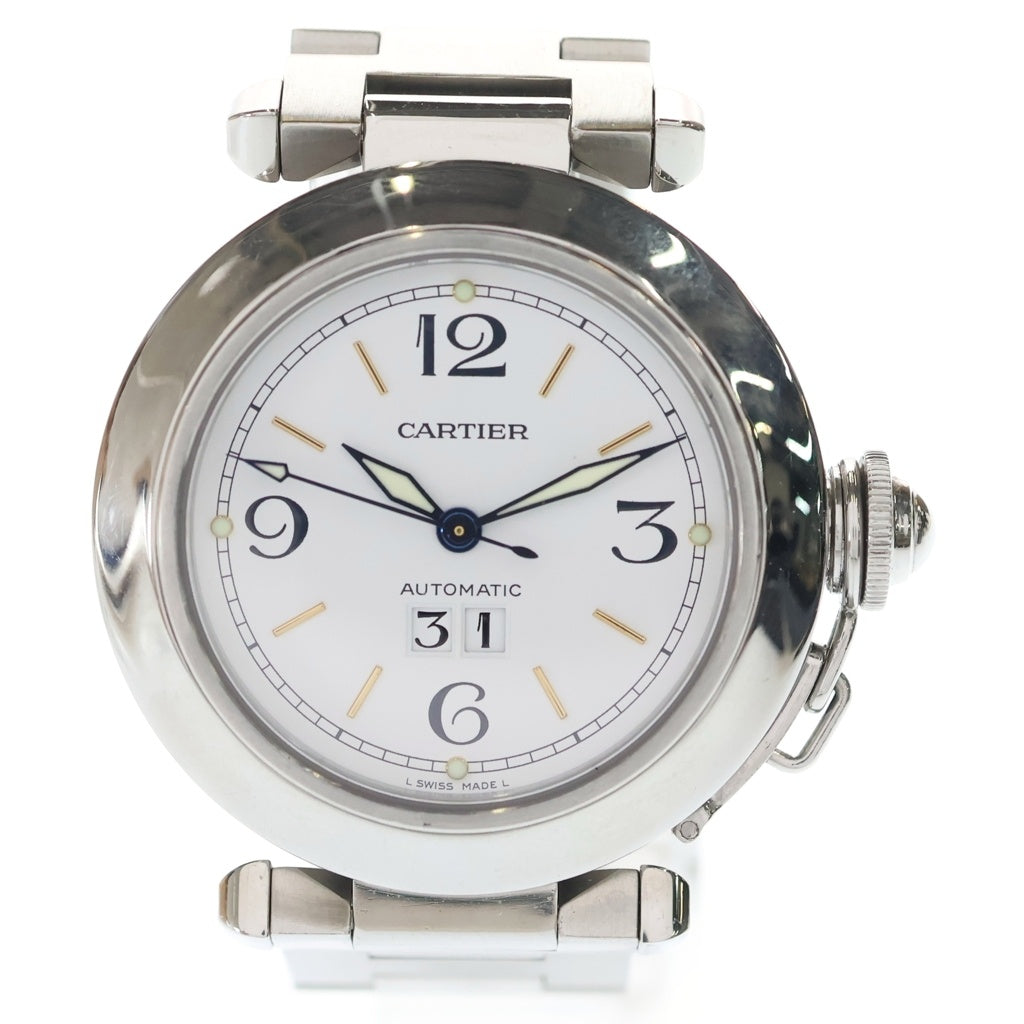Cartier(カルティエ) パシャC ビッグデイト 白文字盤 自動巻き 腕時計 シルバー W31044M7