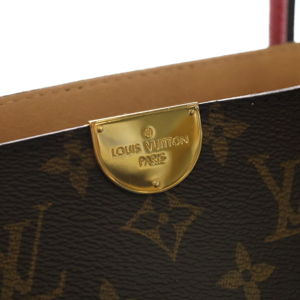 LOUIS VUITTON(ルイヴィトン) モノグラム フランドリン 2WAYバッグ トートバッグ ハンドバッグ ショルダーバッグ ブラウン×レッド レザー×PVC M41596 ゴールド金具 レディース