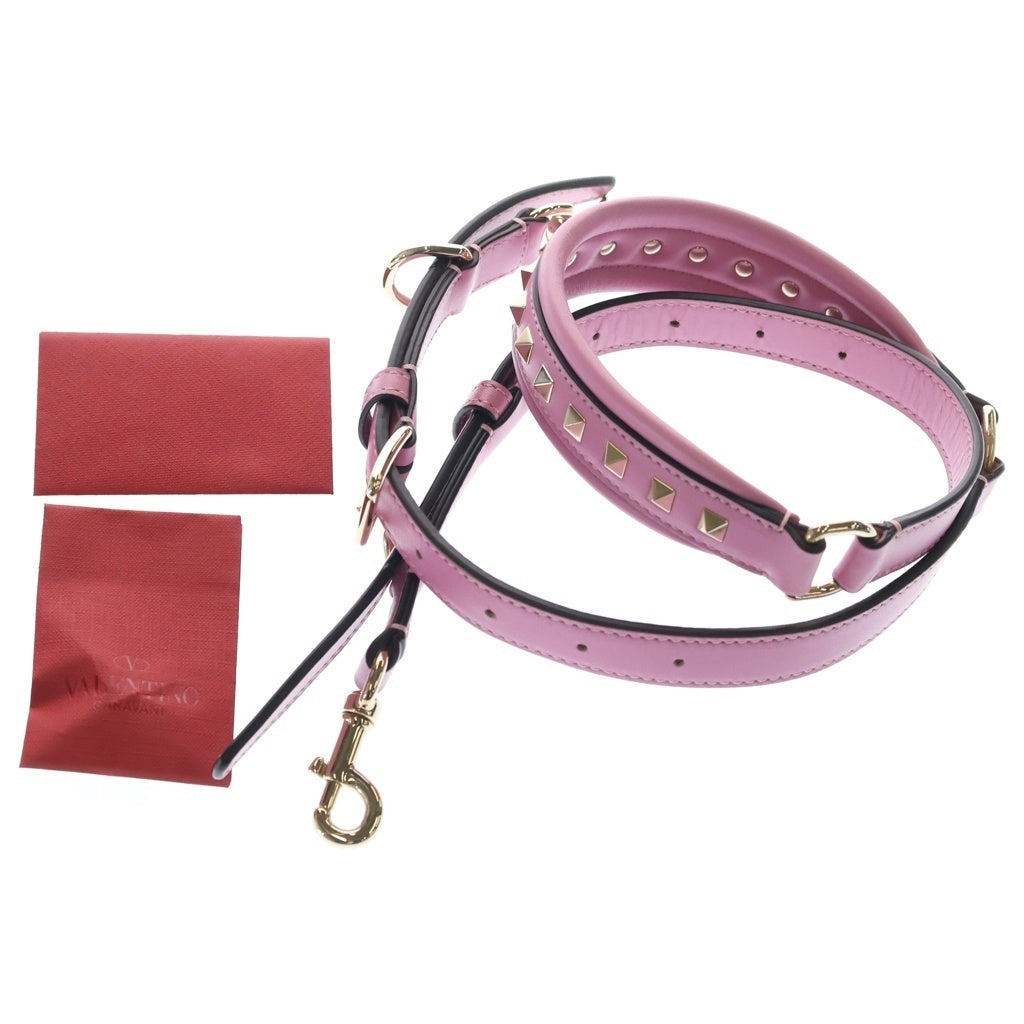 VALENTINO(ヴァレンティノ) キャンディロックスタッズ 2WAYバッグ ハンドバッグ ショルダーバッグ ピンク レザー ゴールド金具 レディース