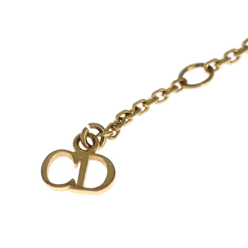 Christian Dior(クリスチャンディオール) CDロゴ クレーヌディーリュヌ ラインストーン ブレスレット パール ゴールド レディース