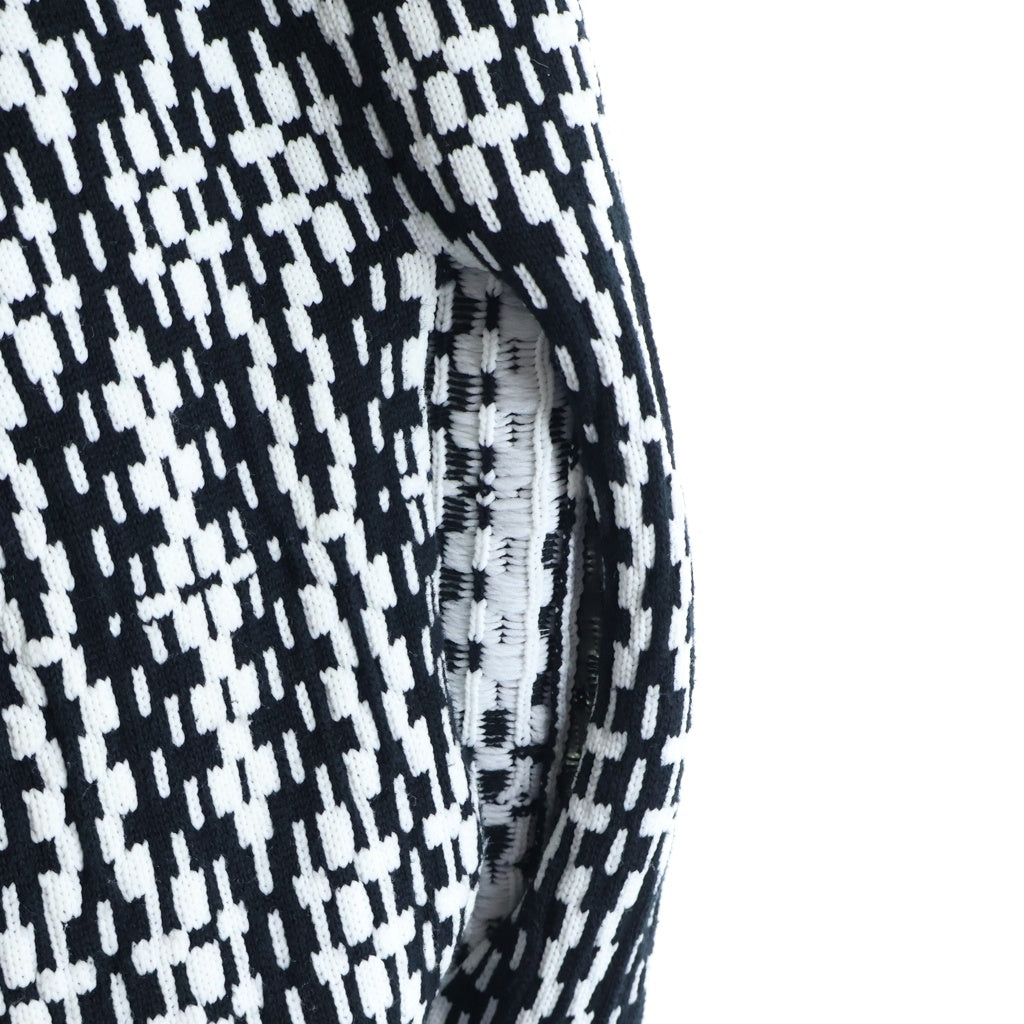 COMME des GARCONS(コムデギャルソン) 21AW AD2021 変形 総柄ジャガード クルーネック ノースリーブ ニット トップス セーター ブラック/ホワイト レディース GH-N021