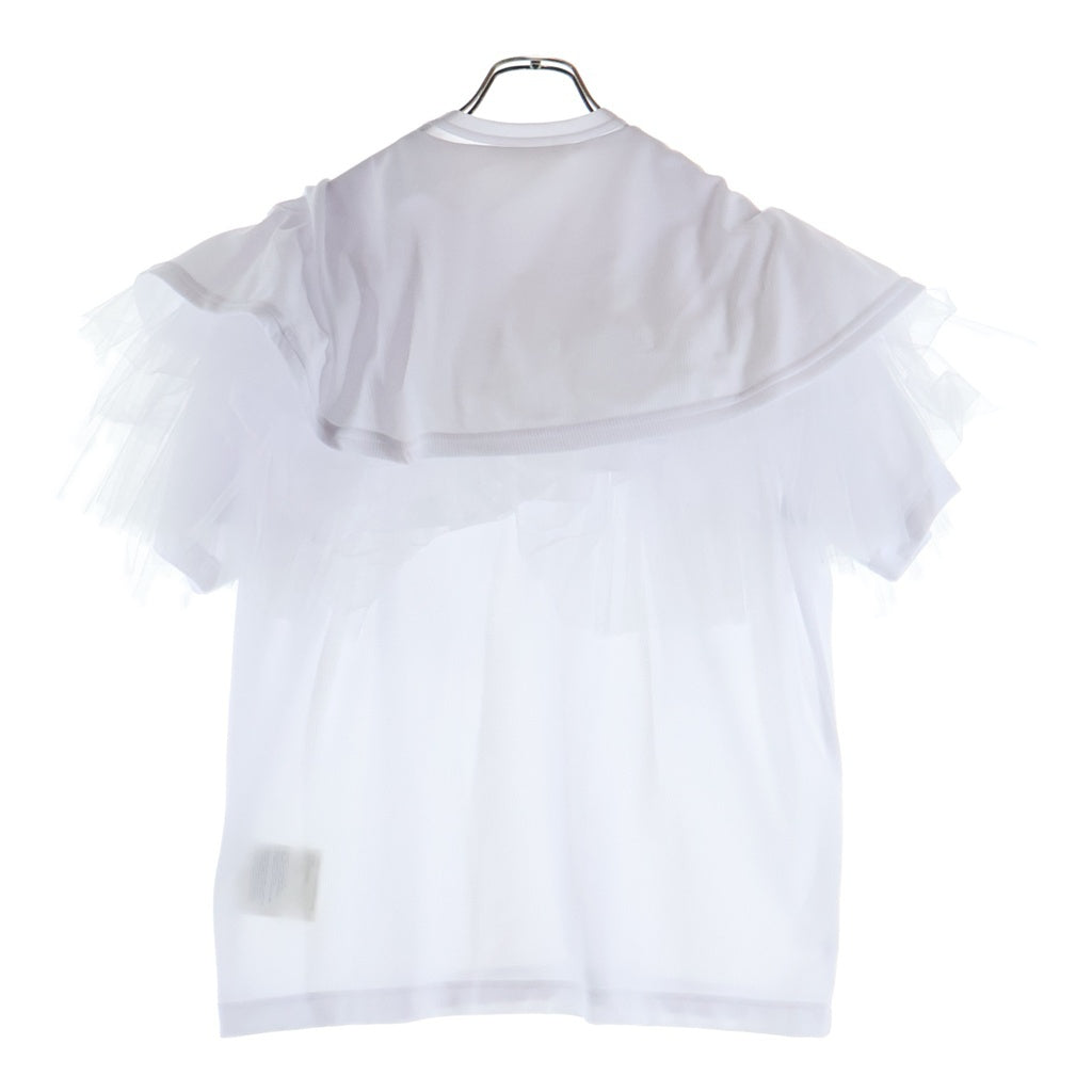 COMME des GARCONS(コムデギャルソン) 22SS AD2021 オーガンジー レイヤード ボリュームスリーブ メッシュ 半袖Tシャツ カットソー ホワイト レディース GI-T009