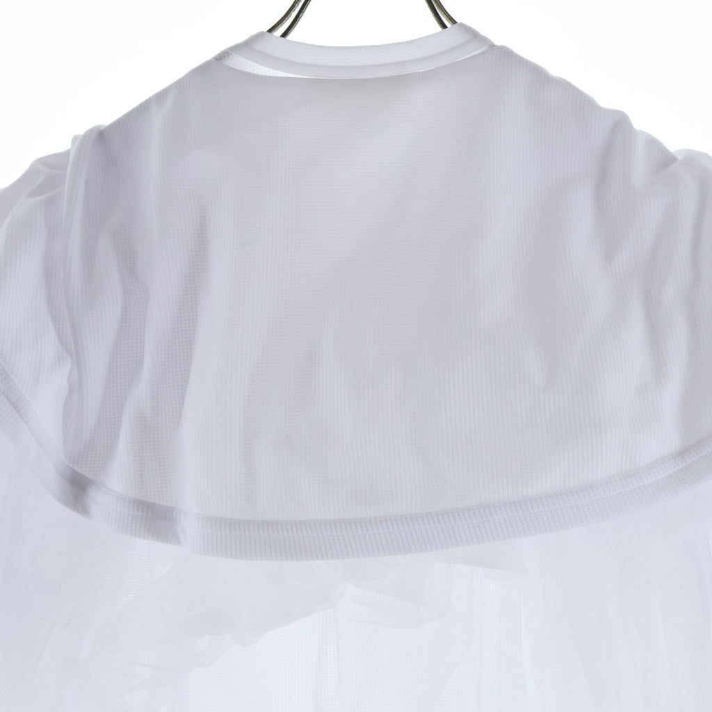 COMME des GARCONS(コムデギャルソン) 22SS AD2021 オーガンジー レイヤード ボリュームスリーブ メッシュ 半袖Tシャツ カットソー ホワイト レディース GI-T009