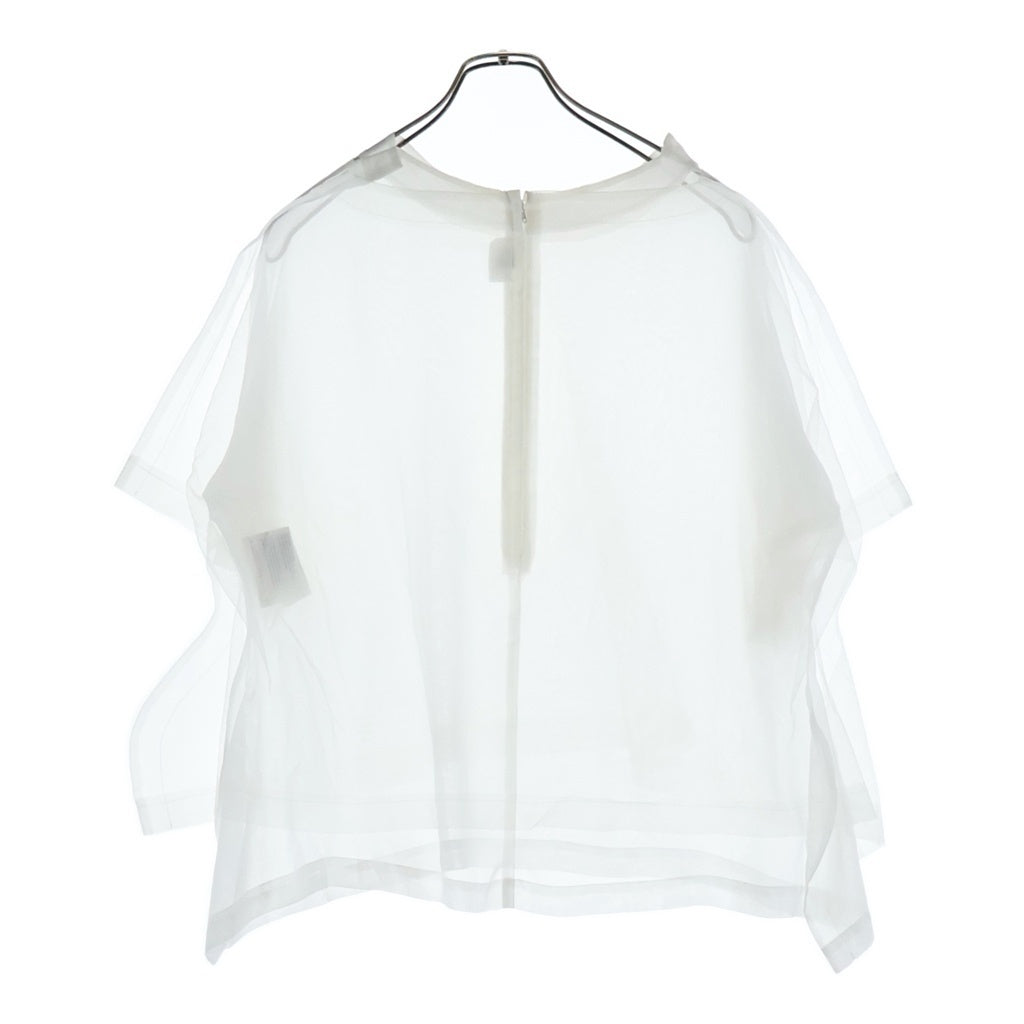 COMME des GARCONS(コムデギャルソン) 22SS AD2021 シアー オーガンジー レイヤード 半袖Tシャツ トップス ホワイト レディース GI-B012