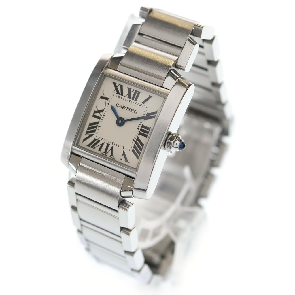 Cartier(カルティエ) タンクフランセーズSM SS/QZ ステンレス クォーツ クオーツ 腕時計 W51008Q3 白文字盤 レディース