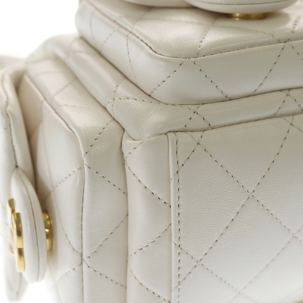 CHANEL(シャネル) マトラッセ マキシ ホーボー バッグ ラムスキン ゴールド金具 チェーントートバッグ AS5339 ホワイト レディース