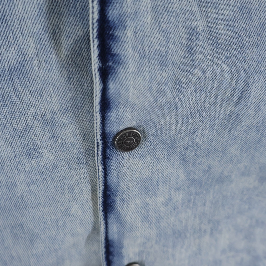 DIESEL(ディーゼル) D-Nabil-S バックロゴ 半袖デニムシャツ ヴィンテージ加工 スナップボタン ブルー A14228