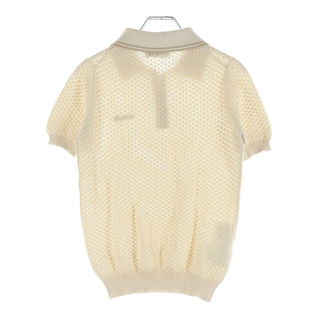 miumiu(ミュウミュウ) ニュートラル ロゴモチーフ ニットポロシャツ ベージュ #36