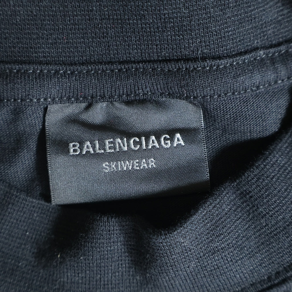 BALENCIAGA(バレンシアガ) SKI ロゴプリント クルーネック 半袖シャツ ブラック #M