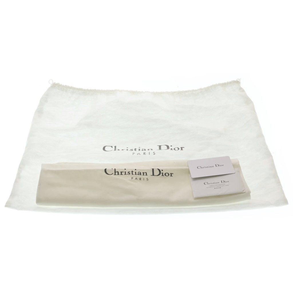 Christian Dior(クリスチャンディオール) トロッター オブリーク 総柄 D金具 キャンバス×レザー ジャガード ハンドバッグ ネイビー レディース