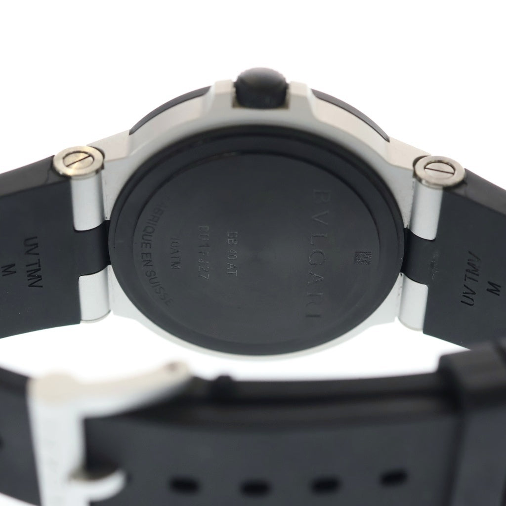 BVLGARI(ブルガリ) アルミニウム デイト 黒文字盤 ラバー 自動巻き 腕時計 ブラック/シルバー BB40AT