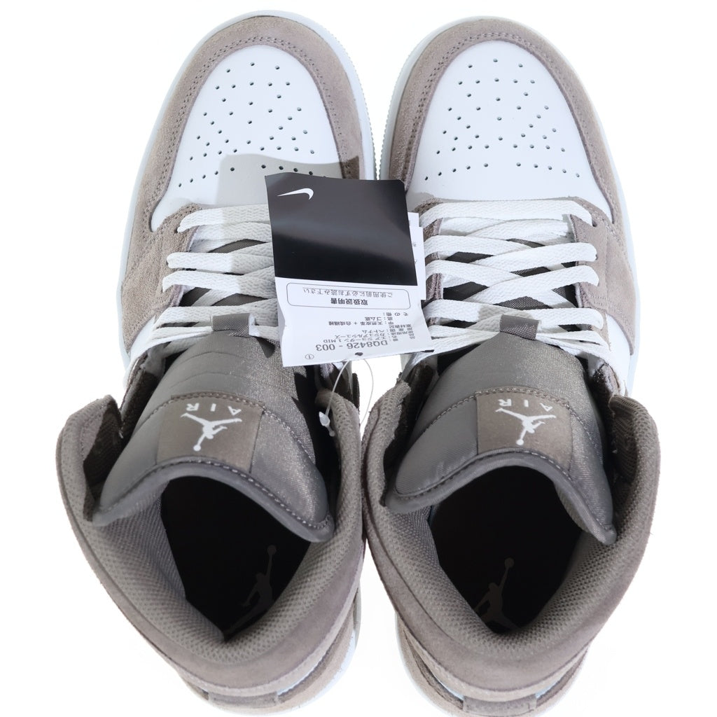 NIKE(ナイキ) AIR JORDAN 1 MID Linen エア ジョーダン 1 リネン ミッドカットスニーカー ベージュ/ホワイト US9/27cm DQ8426-003