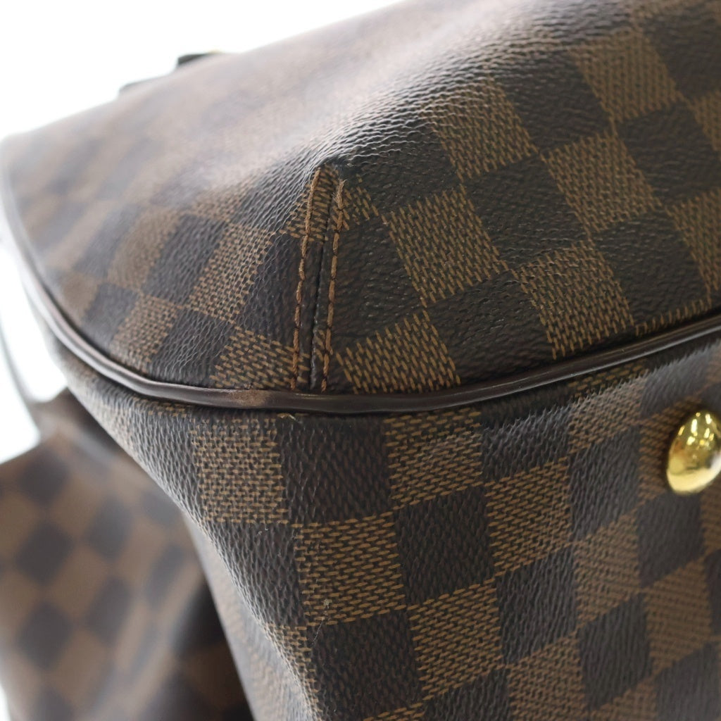 LOUIS VUITTON(ルイヴィトン) ダミエ グリート ハンドバッグ ブラウン レザー×PVC N48108 ゴールド金具 レディース