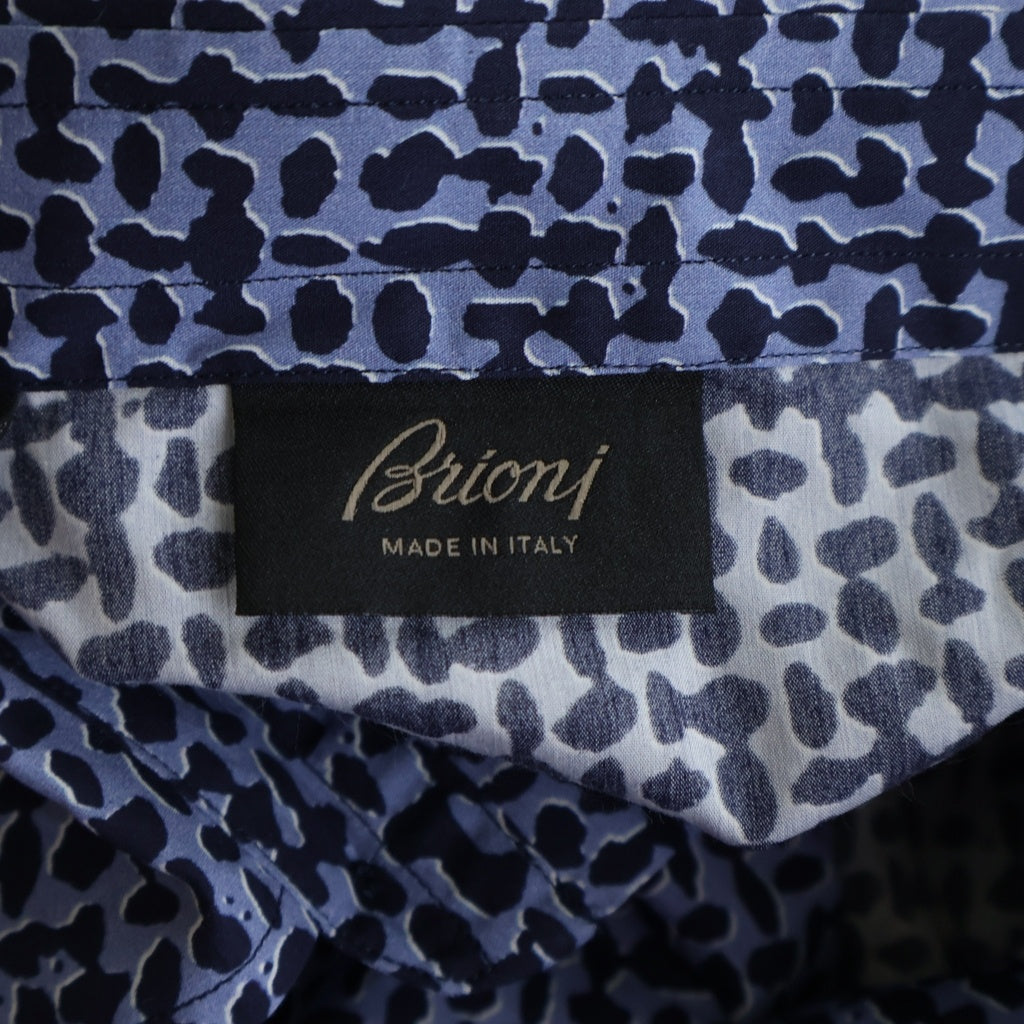 Brioni(ブリオーニ) 長袖シャツ 総柄 ブルーパープル #XL SCCS0L PA021