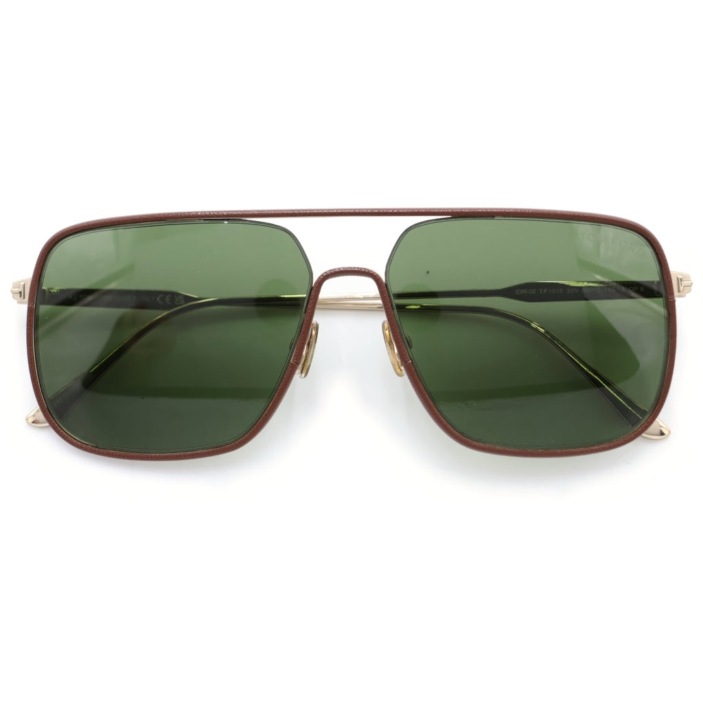 TOM FORD(トムフォード) Cliff-02 TF1015 サングラス アイウェア メガネ 眼鏡 カラーレンズ ティアドロップ レザー ブラック/ブラウン