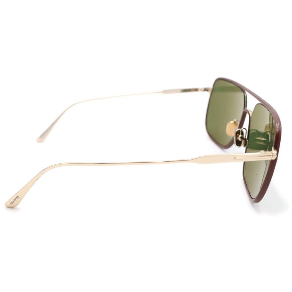 TOM FORD(トムフォード) Cliff-02 TF1015 サングラス アイウェア メガネ 眼鏡 カラーレンズ ティアドロップ レザー ブラック/ブラウン