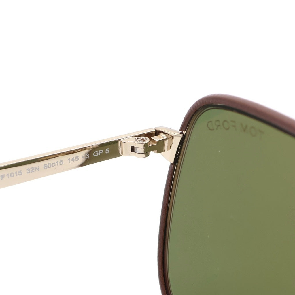 TOM FORD(トムフォード) Cliff-02 TF1015 サングラス アイウェア メガネ 眼鏡 カラーレンズ ティアドロップ レザー ブラック/ブラウン