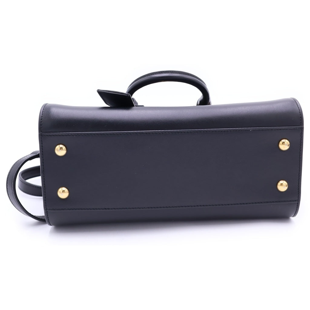 SAINT LAURENT PARIS(サンローランパリ) ベイビーカバス 2WAY ハンドバッグ ショルダーバッグ ブラック レザー 568853 ゴールド金具 レディース