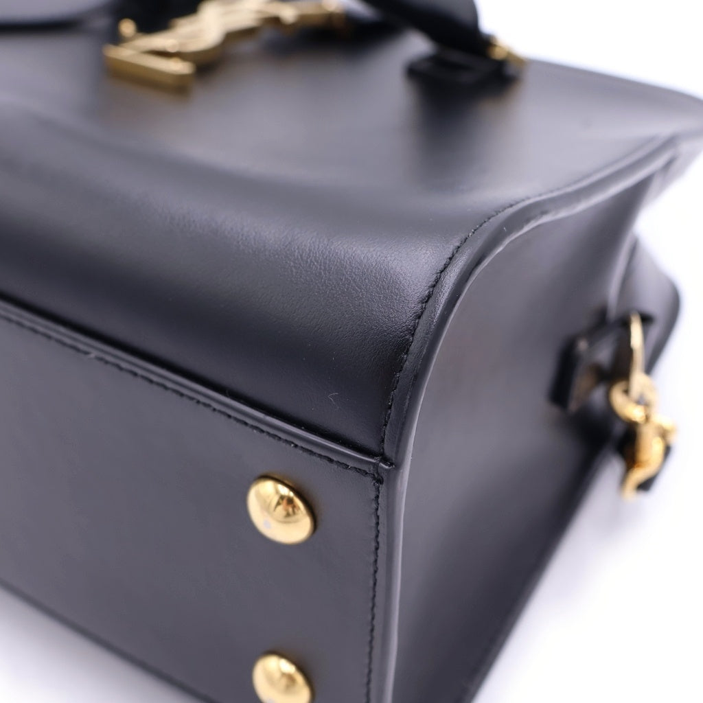 SAINT LAURENT PARIS(サンローランパリ) ベイビーカバス 2WAY ハンドバッグ ショルダーバッグ ブラック レザー 568853 ゴールド金具 レディース
