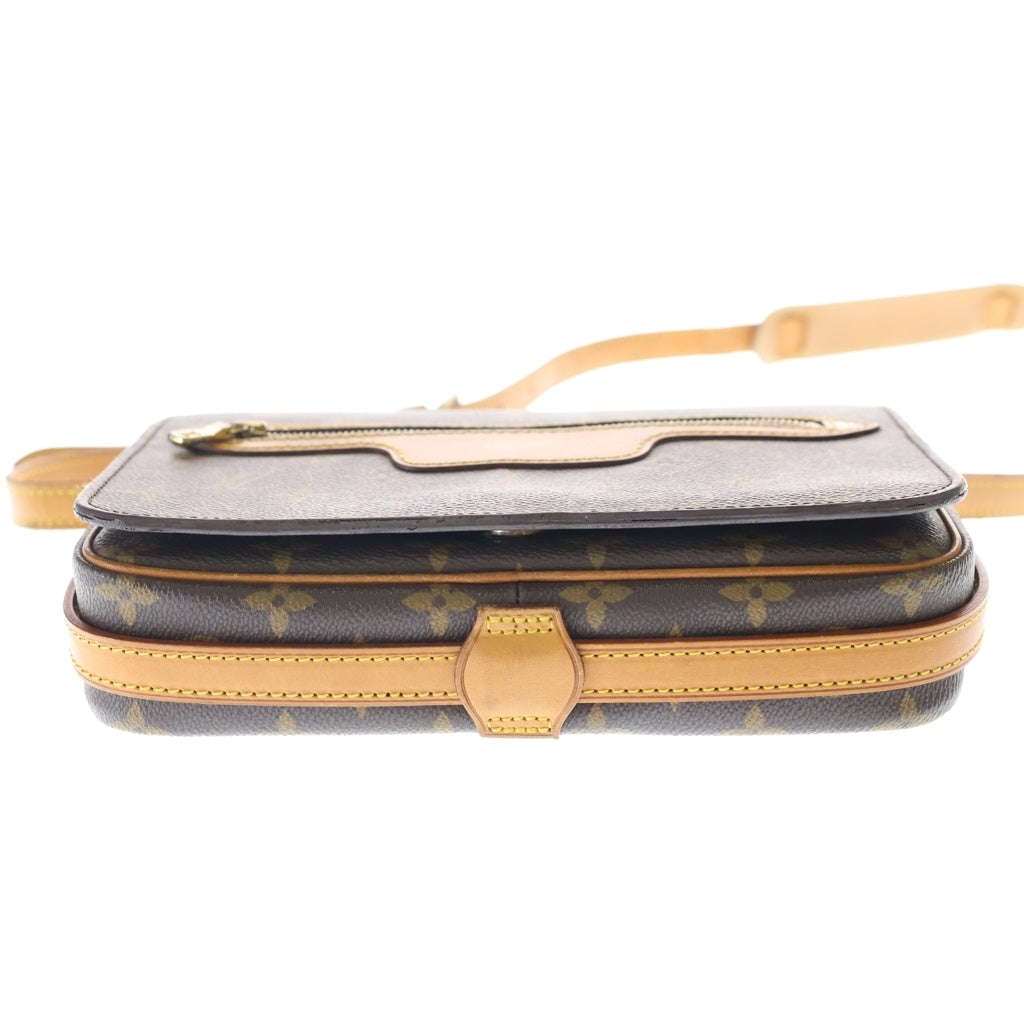 LOUIS VUITTON(ルイヴィトン) モノグラム サンジェルマン24 ショルダーバッグ ブラウン レザー×PVC M51210 ゴールド金具 レディース