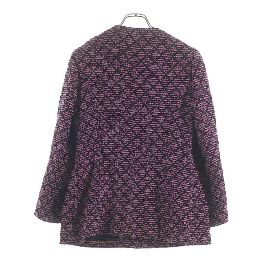 CHANEL(シャネル) ヴィンテージチェック柄 ココボタンツイードウールジャケット ピンク #40 P05312V04280 レディース