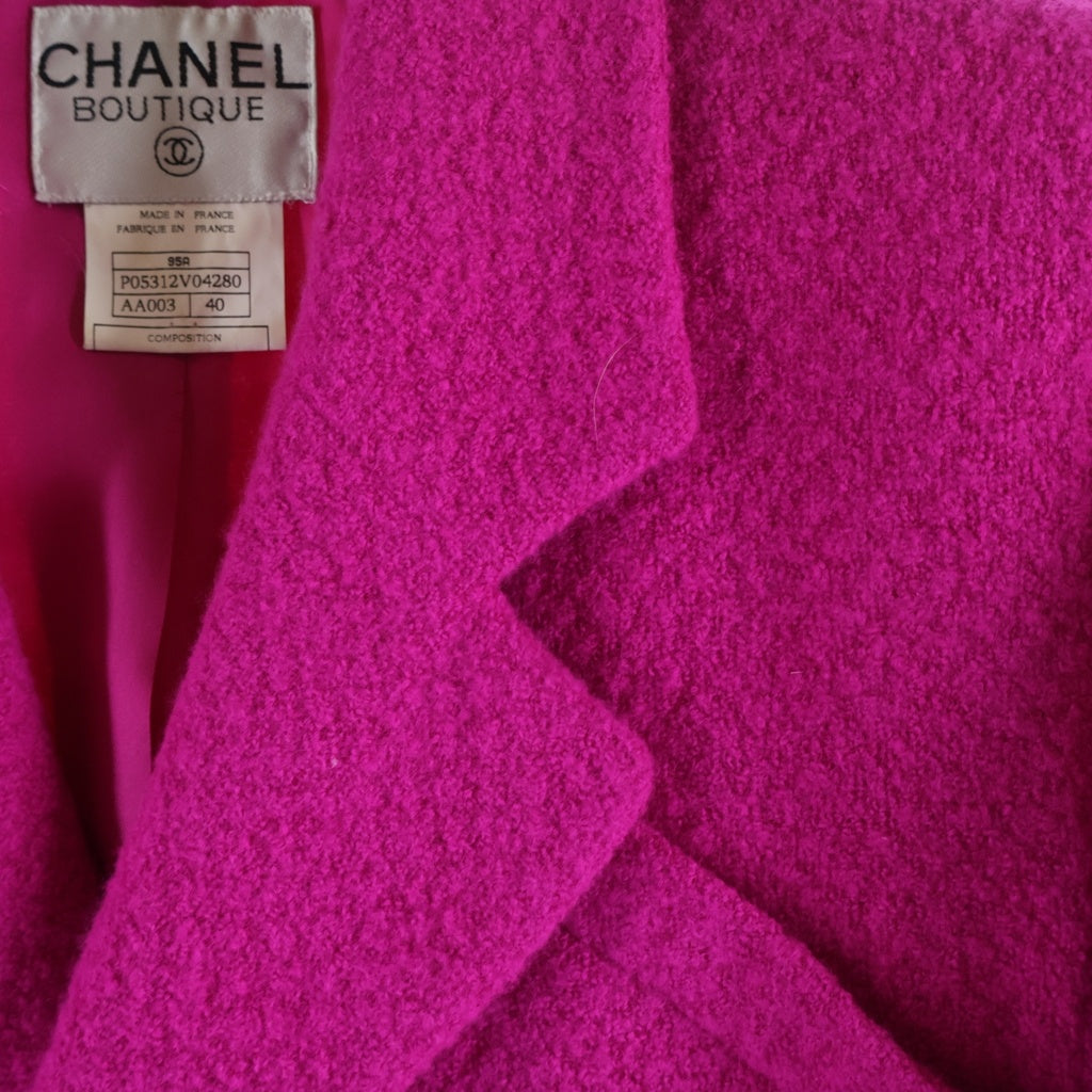 CHANEL(シャネル) ヴィンテージココボタン ウールツイードジャケット ショッキングピンク #40 P05767V04424 レディース