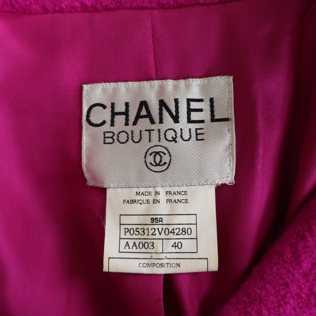 CHANEL(シャネル) ヴィンテージココボタン ウールツイードジャケット ショッキングピンク #40 P05767V04424 レディース