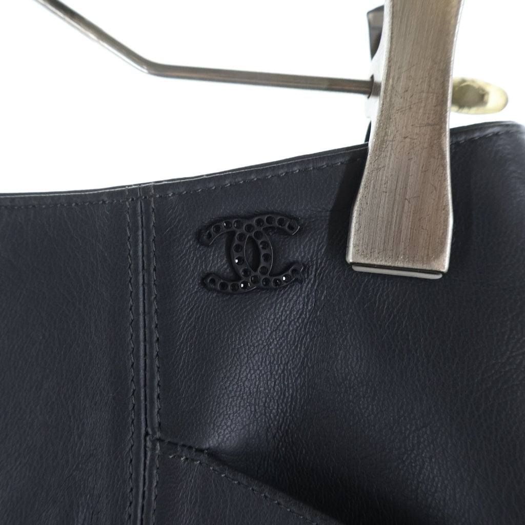 CHANEL(シャネル) ヴィンテージ レザー ロングスカート ブラック #36 P19745V01146 レディース