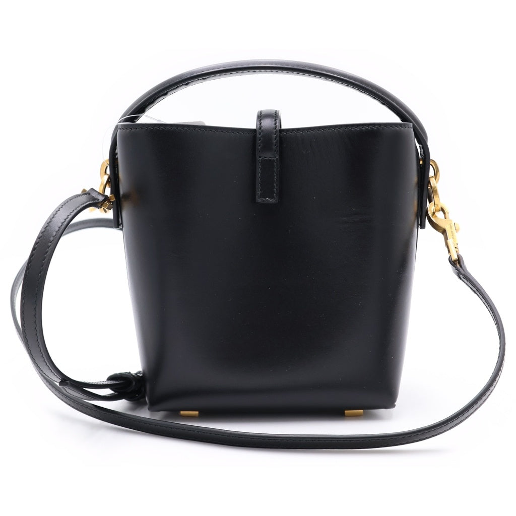 SAINT LAURENT PARIS(サンローランパリ) LE 37 ミニ バケット シャイニーレザー 2WAY ハンドバッグ ショルダーバッグ ブラック 765870 レディース
