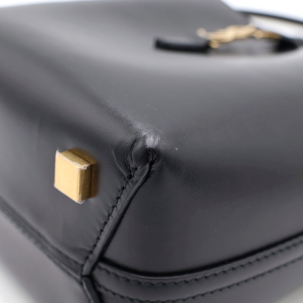 SAINT LAURENT PARIS(サンローランパリ) LE 37 ミニ バケット シャイニーレザー 2WAY ハンドバッグ ショルダーバッグ ブラック 765870 レディース