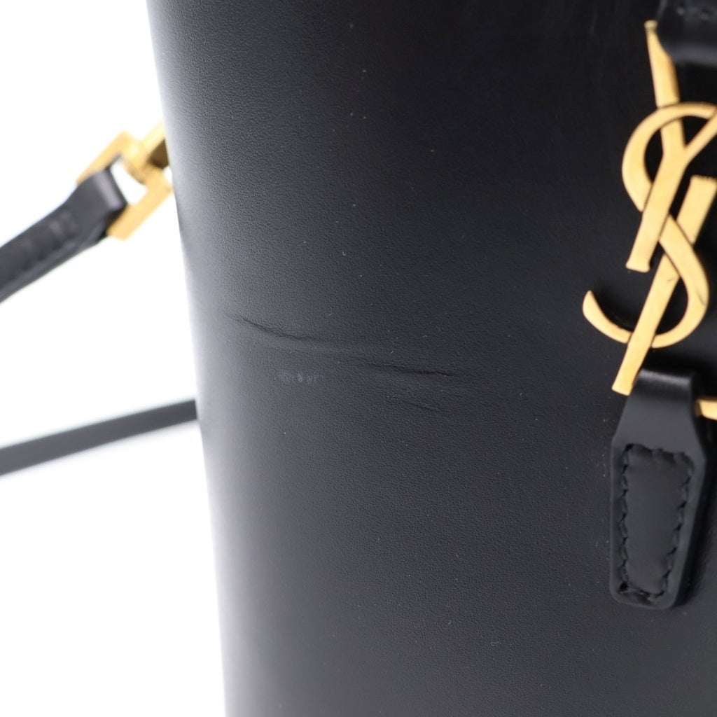 SAINT LAURENT PARIS(サンローランパリ) LE 37 ミニ バケット シャイニーレザー 2WAY ハンドバッグ ショルダーバッグ ブラック 765870 レディース