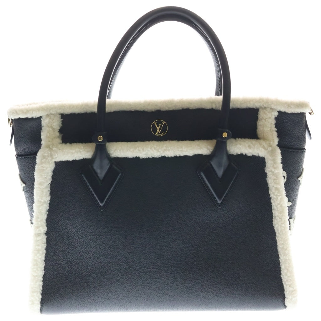 LOUIS VUITTON(ルイヴィトン) オンマイサイド MM ノワール シアリング モノグラム レザー 2WAY ハンド ショルダーバッグ ゴールド金具 ブラック M58908 レディース