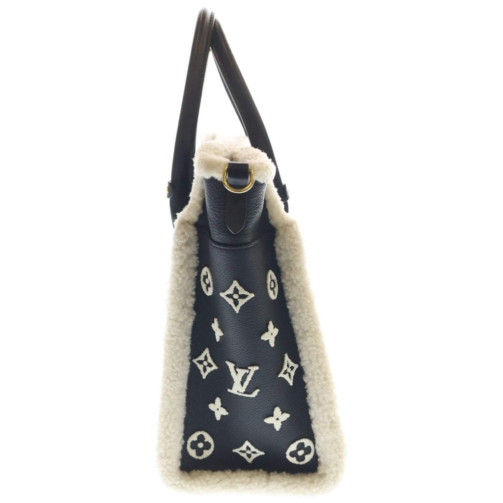LOUIS VUITTON(ルイヴィトン) オンマイサイド MM ノワール シアリング モノグラム レザー 2WAY ハンド ショルダーバッグ ゴールド金具 ブラック M58908 レディース