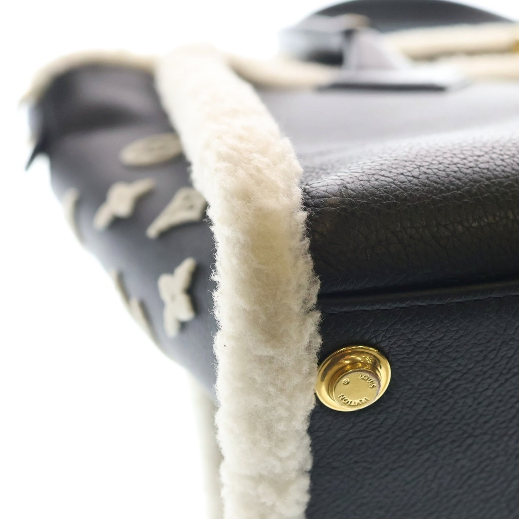 LOUIS VUITTON(ルイヴィトン) オンマイサイド MM ノワール シアリング モノグラム レザー 2WAY ハンド ショルダーバッグ ゴールド金具 ブラック M58908 レディース