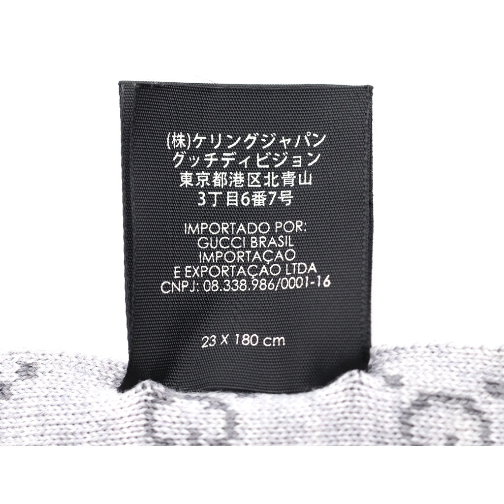 GUCCI(グッチ) GG シェリーライン ウール ニット マフラー グレー
