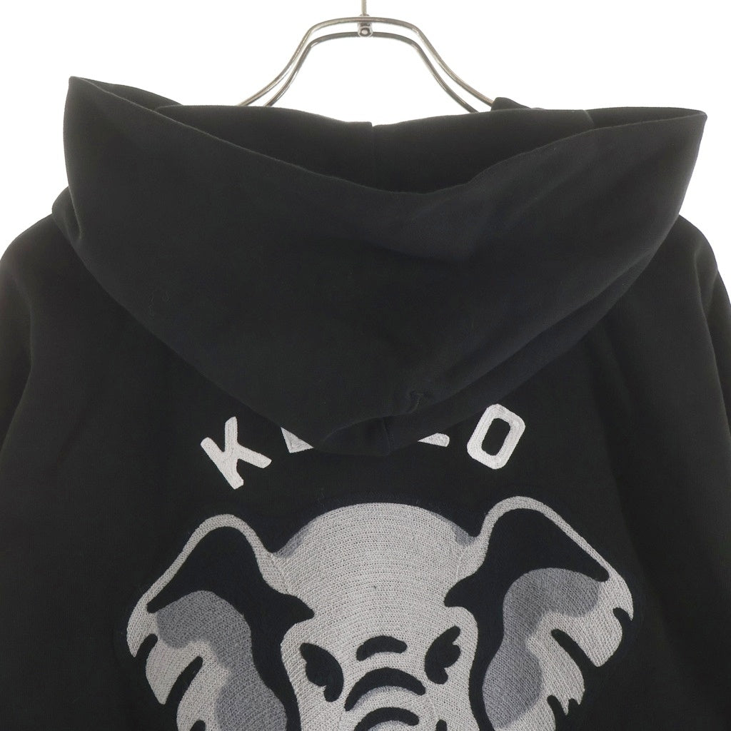 KENZO(ケンゾー) ロゴ 刺繍 プルオーバー スウェット パーカー フーディー ブラック FE55SW1904MF