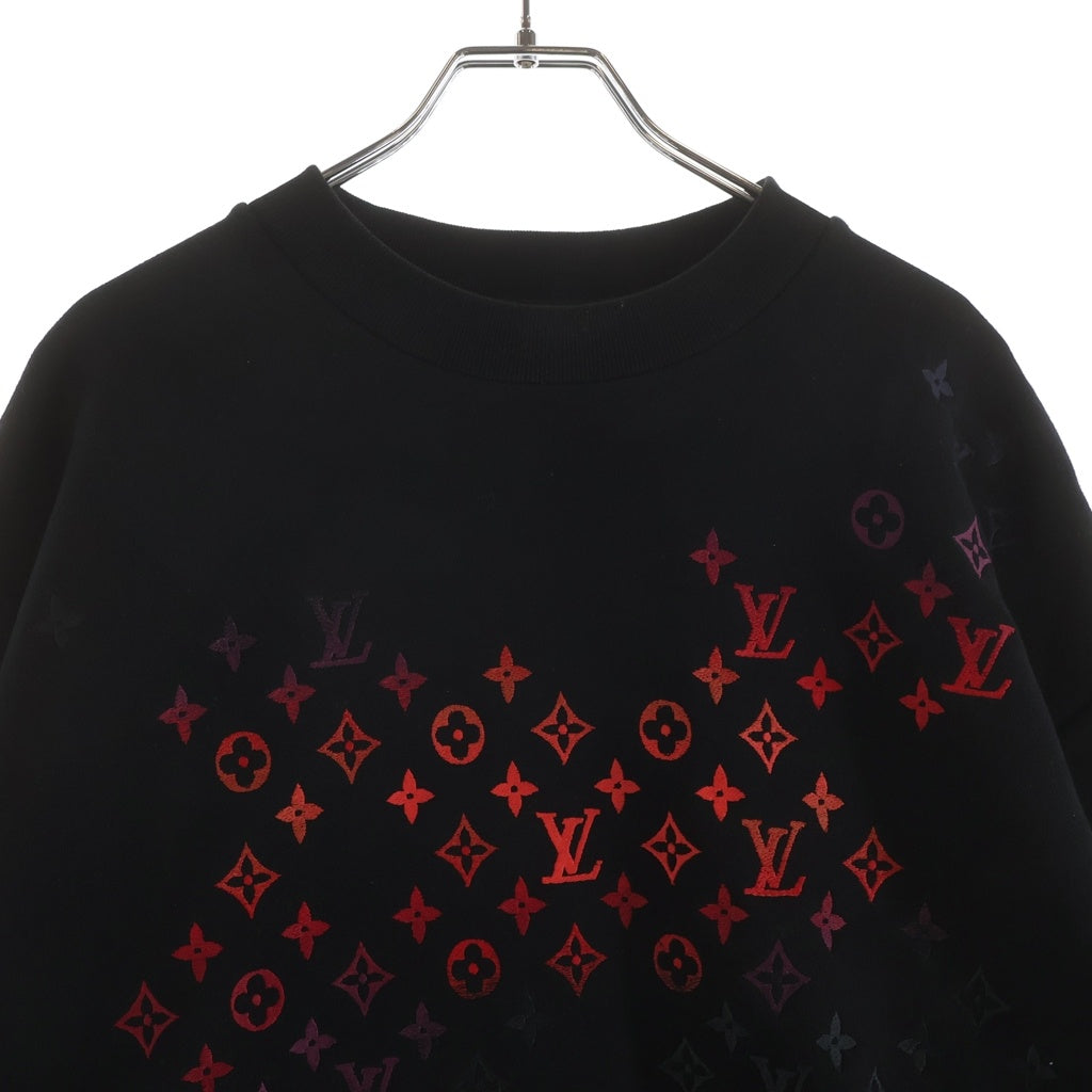 LOUIS VUITTON(ルイヴィトン) 24SS グラデーションモノグラム エンブロイダリースウェット プルオーバー トレーナー ブラック/レッド RM241M IHN HQY31W