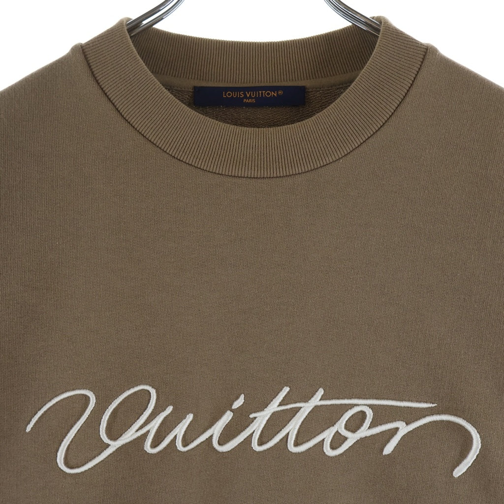 LOUIS VUITTON(ルイヴィトン) 25AW ロゴ エンブロイダリー 刺繍 クルーネック プルオーバー スウェット トレーナー ブラウン RM252MV FWC HTY09W