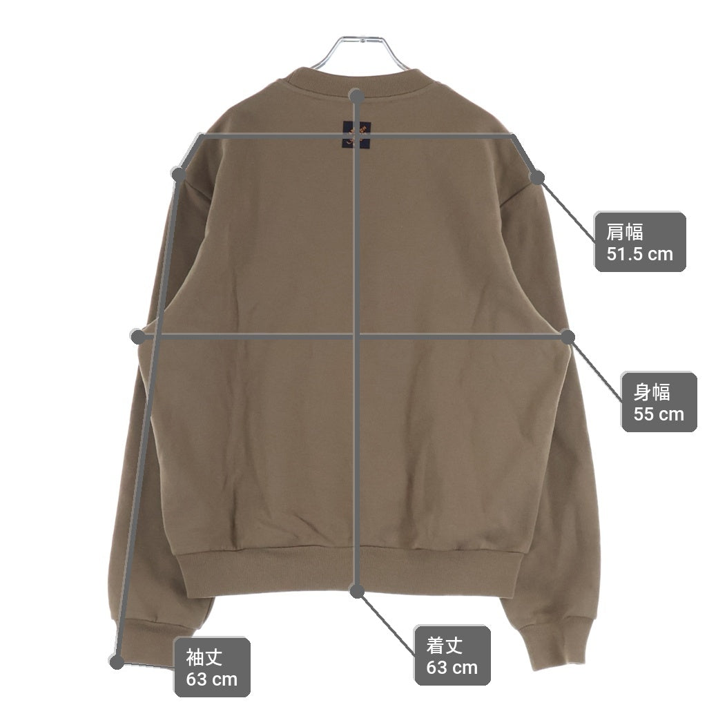 LOUIS VUITTON(ルイヴィトン) 25AW ロゴ エンブロイダリー 刺繍 クルーネック プルオーバー スウェット トレーナー ブラウン RM252MV FWC HTY09W