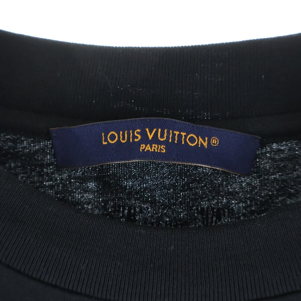 LOUIS VUITTON(ルイヴィトン) イリデセント LV バーズ ロゴプリントTシャツ カットソー コットン ブラック RM252MV