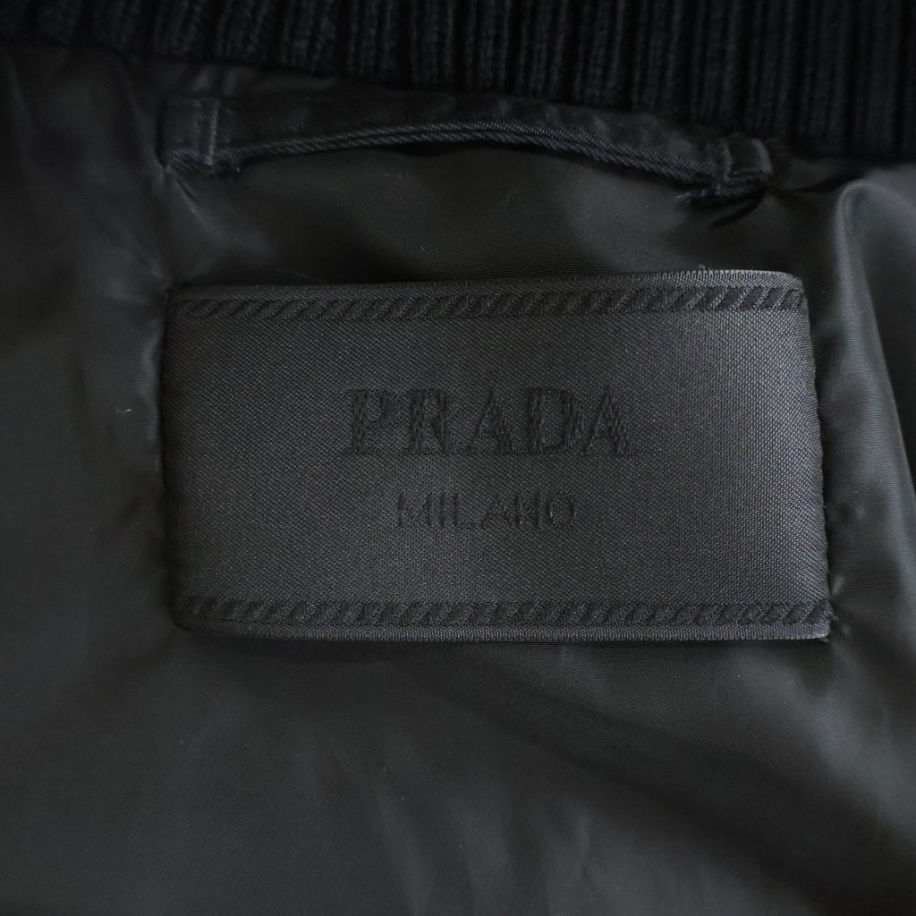 PRADA(プラダ) RE-NYLON トライアングルロゴプレート ジップアップ ボンバージャケット ブルゾン ブラック SGH038 RWP0 1WQ8