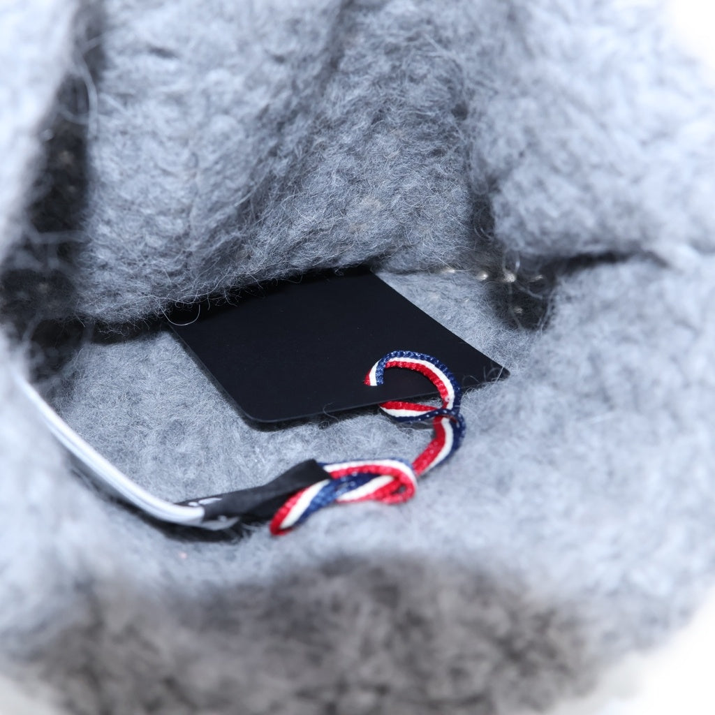 MONCLER(モンクレール) 25AW ロゴ刺繍 アルパカ ウール混 ニットキャップ 帽子 ビーニー グレー K20983B00001 M5381 レディース