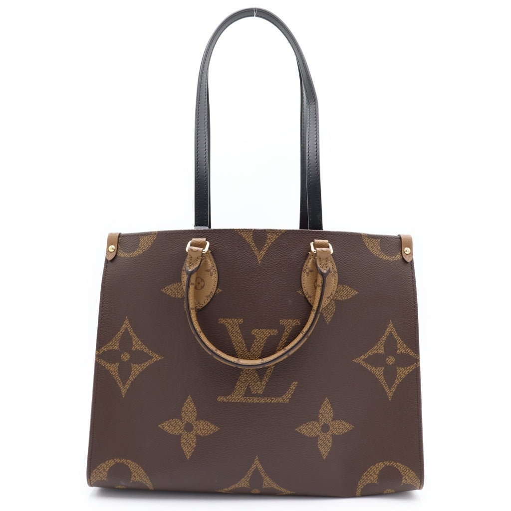 LOUIS VUITTON(ルイヴィトン) モノグラム ジャイアントオンザゴーMM ハンド ショルダーバッグ PVC レザー ゴールド金具 ブラウン M45321 RFID レディース